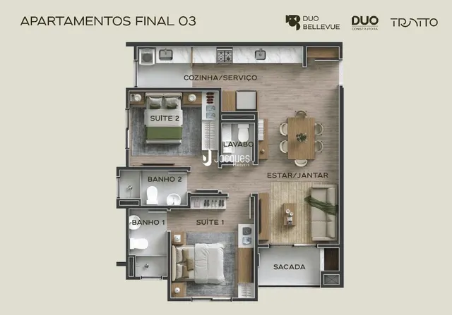 Apartamento com 2 dormitórios, foto 3