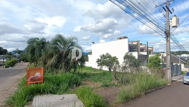 Fachada de uma residência em Lajeado, Brasil, com vegetação no primeiro plano.