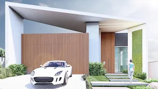 Fachada moderna de uma residência em Lajeado, Brasil.