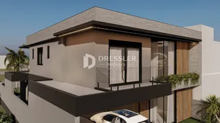 A fachada moderna de uma residência em Lajeado, Brasil.