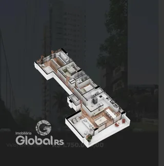 Planta baixa de um imóvel residencial em Lajeado, Brasil.