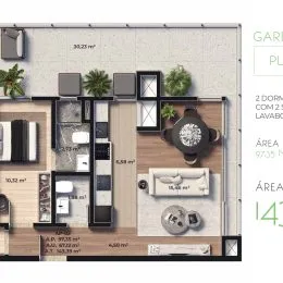 Planta baixa de um imóvel residencial em Lajeado, mostrando a distribuição dos cômodos.