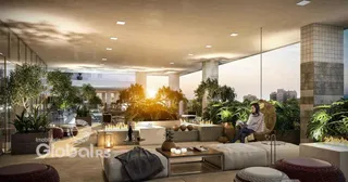 Sala de estar ampla com vista para o exterior em um imóvel em Lajeado.