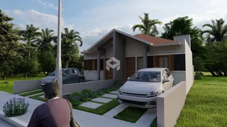 Fachada moderna de uma casa em Lajeado, Brasil, com jardim frontal.