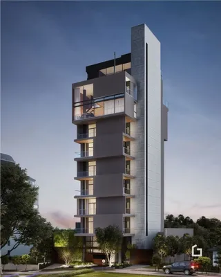 Fachada moderna de um prédio residencial em Lajeado, Brasil.