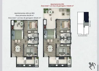 Planta baixa do apartamento 304 em Lajeado, Brasil.