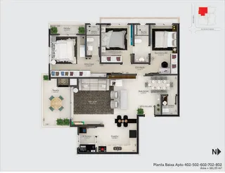Apartamento com 3 dormitórios, foto 4