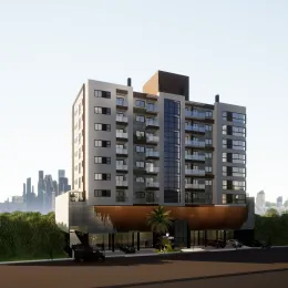 Fachada de um prédio residencial moderno em Lajeado, Brasil.
