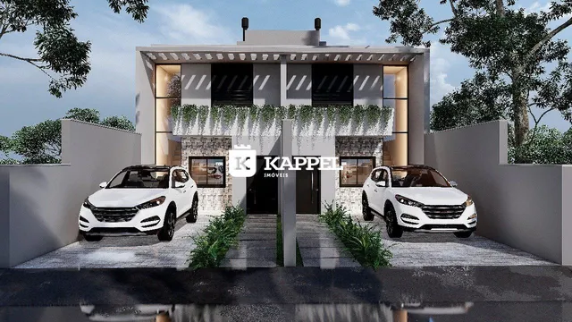 Fachada de uma residência moderna em Lajeado, Brasil.