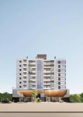 Fachada moderna de um edifício residencial em Lajeado, Brasil.