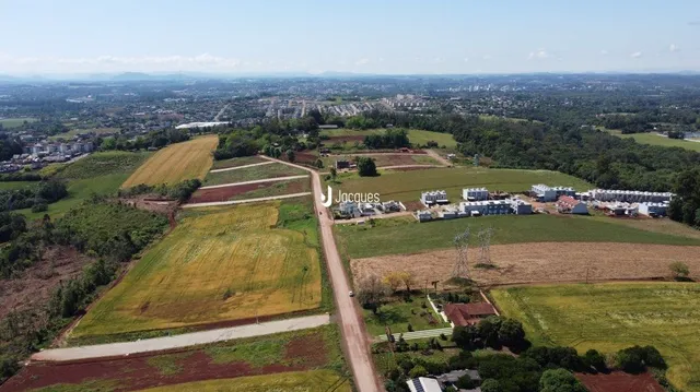 Vista aérea de terras agrícolas na região de Lajeado.