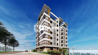 Fachada de um prédio residencial moderno em Lajeado, Brasil.