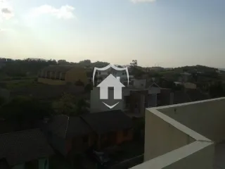 Vista aérea da fachada de uma residência em Lajeado, Brasil.