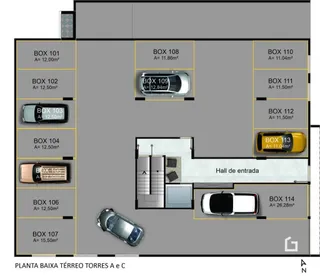 Planta baixa do térreo de um apartamento em Lajeado.