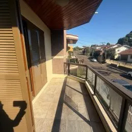 Vista da varanda externa de uma propriedade em Lajeado, Brasil.