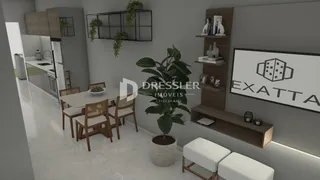 Vista de uma sala de jantar com decoração moderna em um imóvel no Brasil.