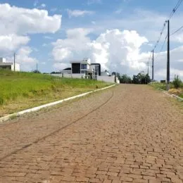 Vista de uma estrada de terra com vegetação ao longo de um caminho rural.
