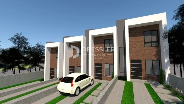 Fachada de uma residência moderna em Lajeado, Brasil.