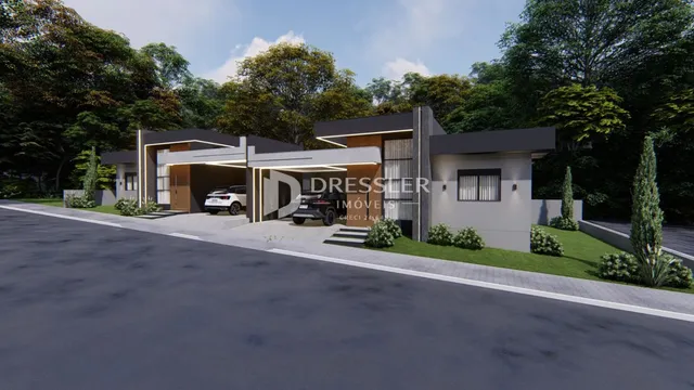 Fachada moderna de uma residência em Lajeado, Brasil.
