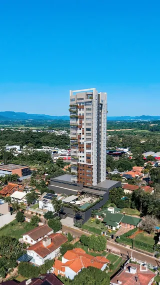 Vista aérea de um prédio residencial em Lajeado, Brasil.