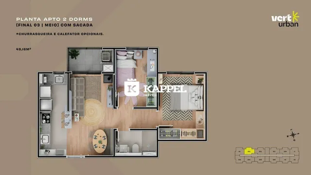 Apartamento com 2 dormitórios, foto 2