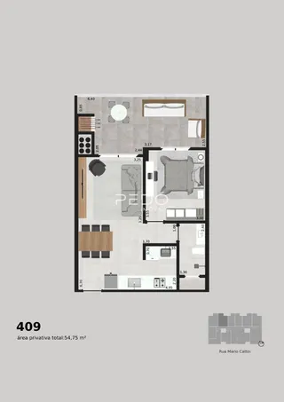 Apartamento com 1 dormitório, foto 2