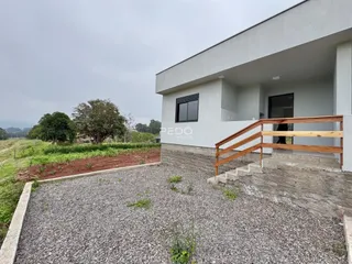 Fachada de uma residência moderna em Lajeado, Brasil.