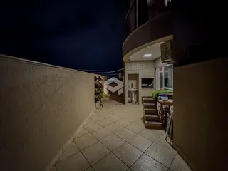 Vista do pátio externo de uma residência em Lajeado.