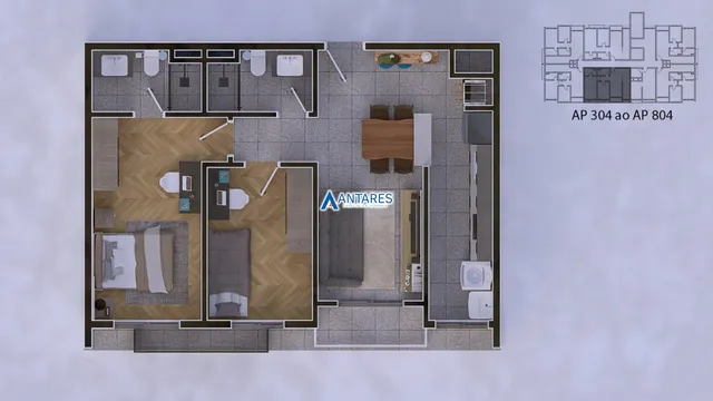 Apartamento com 2 dormitórios, foto 3