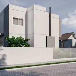 Fachada externa de uma construção moderna em Lajeado, Brasil.