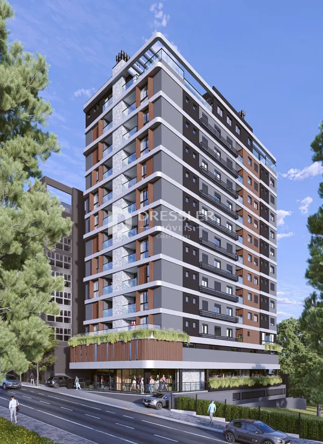 Fachada de um prédio residencial moderno em Lajeado, Brasil.