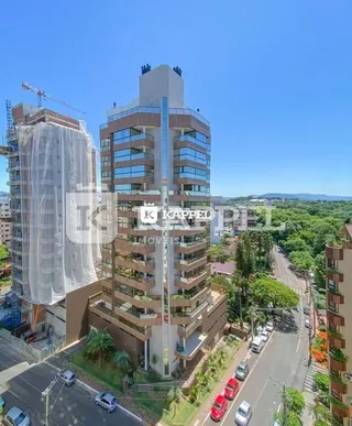 Vista aérea de um edifício residencial em Lajeado, Brasil.