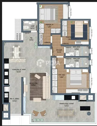 Apartamento com 3 dormitórios, foto 4