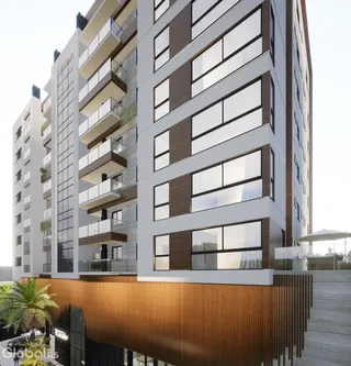 Fachada moderna de um edifício residencial em Lajeado, Brasil.
