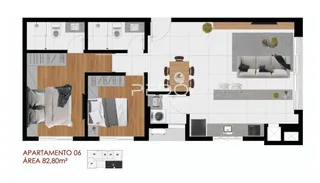 Planta baixa de um apartamento em Lajeado, Brasil.