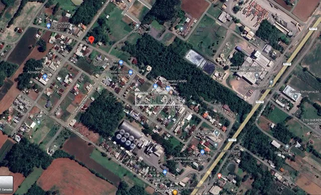 Vista aérea de uma área residencial em Lajeado, Brasil.
