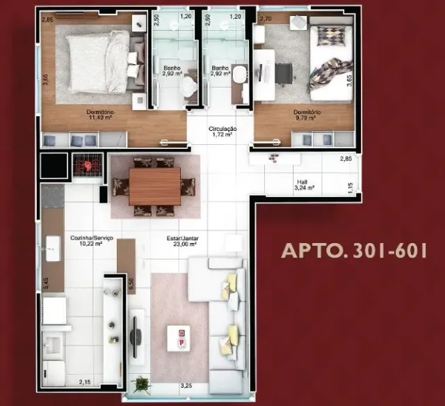 Apartamento com 2 dormitórios, foto 2