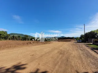 Paisagem de terra e vegetação sob um céu azul claro.