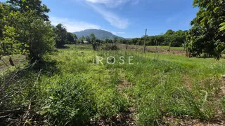 Paisagem de campo verde com vegetação densa e colinas ao fundo.