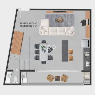 Planta baixa de um apartamento em Lajeado, Brasil.