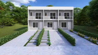 Fachada moderna de uma casa de dois andares em Lajeado, Brasil, com jardim frontal.