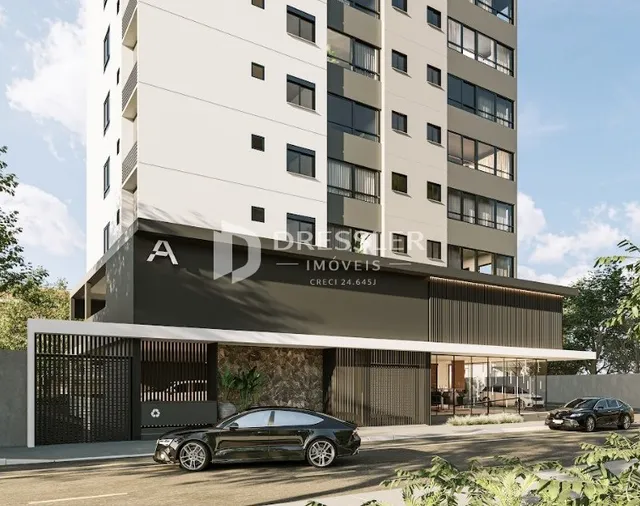 Fachada moderna de um prédio residencial em Lajeado, Brasil.