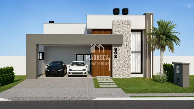 Fachada moderna de uma residência em Lajeado, Brasil.