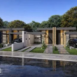 Fachada moderna de uma residência em Lajeado, Brasil.