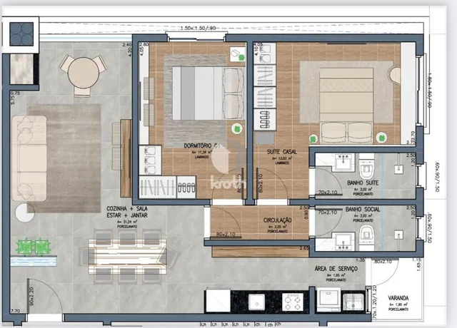 Apartamento com 2 dormitórios, foto 4