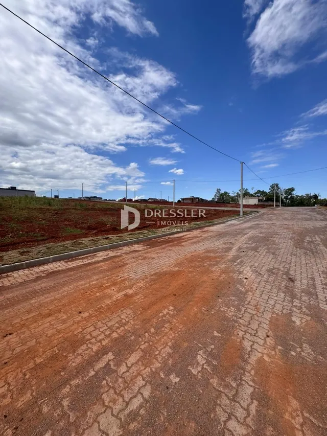 Vista da propriedade com estrada de terra no entorno.