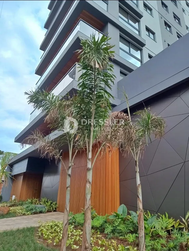 Fachada moderna de um edifício residencial em Lajeado, Brasil.