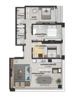 Apartamento com 2 dormitórios, foto 12