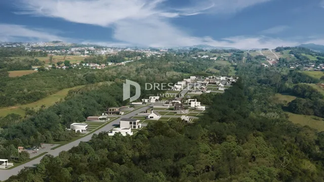 Vista aérea de um desenvolvimento residencial na região de Lajeado, Brasil.