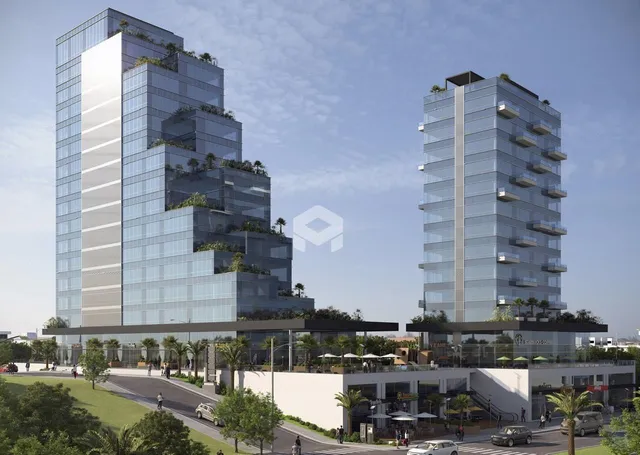 Vista externa de um complexo residencial moderno em Lajeado, Brasil.